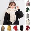 Windproof Thermal Neck Warmer Solid Color Long Scarves Fashion Wrap Shawls  For Women
