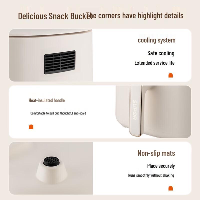 Supor KJ50D827 5L Automatic Steam Air Fryer CN Plug (adapter Included)