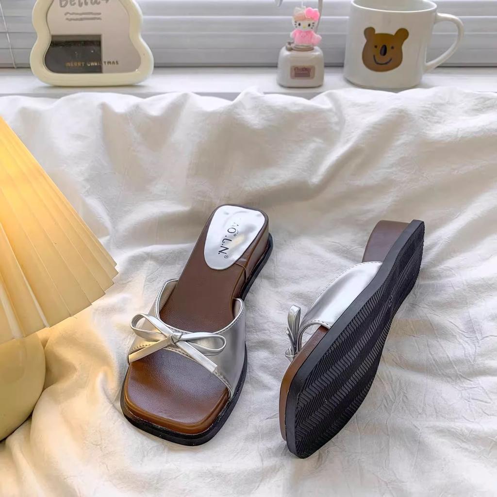 Beautiful Cool Slippers Women's Summer Wear Casual Slippers French Evening Fairy Style Sandals Thick-soled Wedges