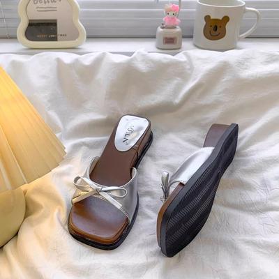 Wunderschöne coole Hausschuhe Damen Sommerbekleidung lässige Hausschuhe Französischer Abendfeenstil Sandalen dicksohlige Keile