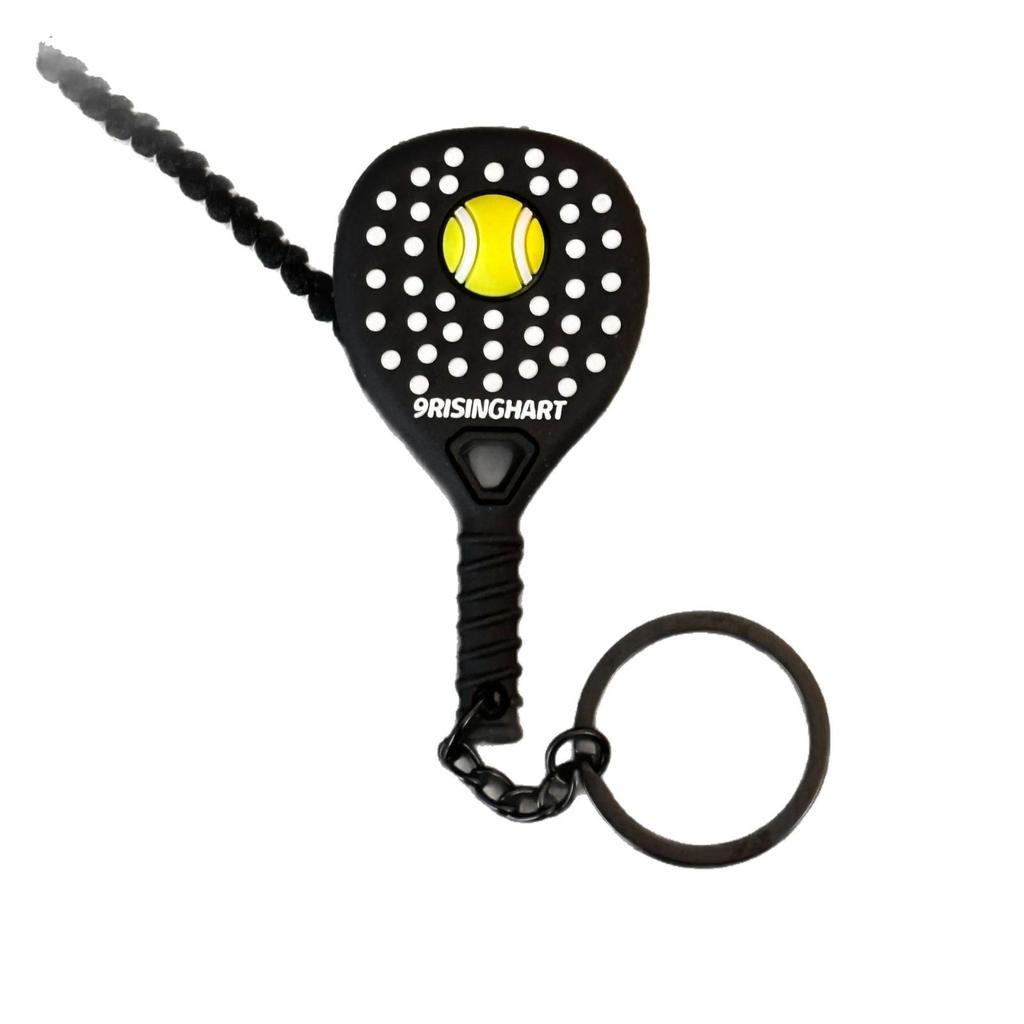 Exquisite Mini Tennis Racket Keychain Pendant - Trendy Sports Bag Charm Gift
