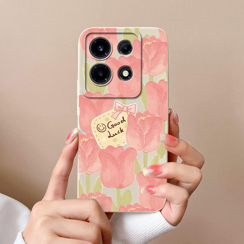 Case For Infinix Note 30 Pro Vip 30i Flower Soft Liquid Silicone Camera Lens Protection Back Cover For Infinix Note30 30 i Coque