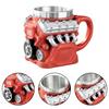 Retro Engine Coffee Mug Double Wall V8 Engines Stainless Steel Cup with Handle Realistic Design Insulatio Christmas Gift for Men