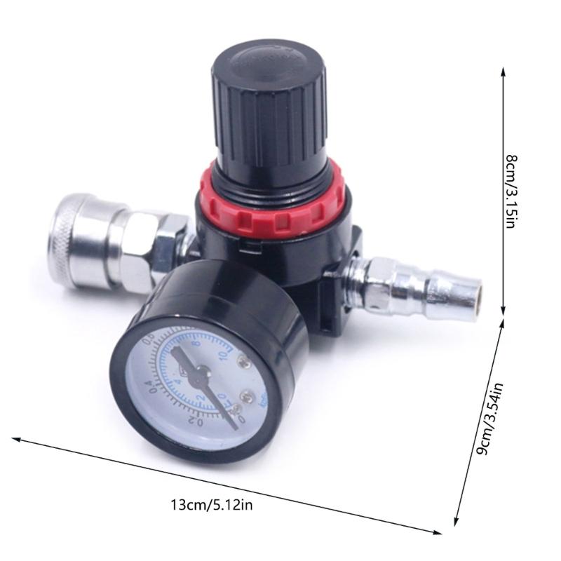 Practical 1/4" Spray Paint Guns Air Regulator Gauge Air Adjusting for Valve Regulator for Spray Guns and Pneumatic Tools