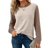 Women's Plaid Print Round Neck Long Sleeve Casual Loose Top