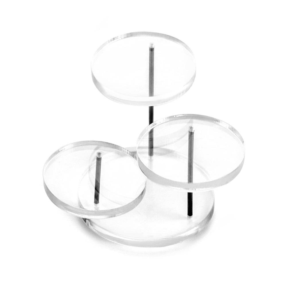 3 Layers Jewelry Display Stand Round Rings Earrings Selling Rack Mini Figurines