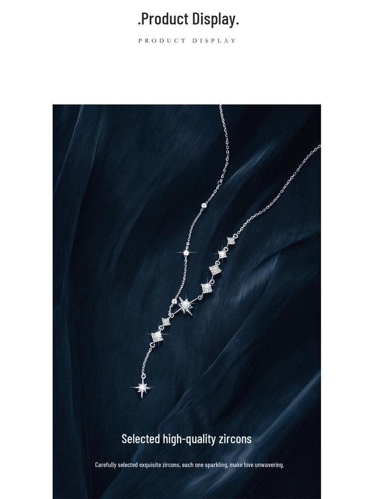 Elegante Sterlingsilber-Sternenhalskette für Damen - Perfektes Jubiläums-, Geburtstags- oder Valentinstagsgeschenk
