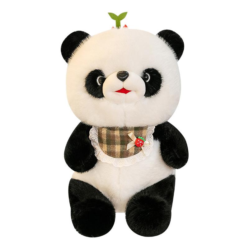New panda doll plush toy cute big little panda rag doll girl birthday, gift hug