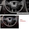 A87Q-Car Wood Grain Steering Wheel Trim Frame Cover Sticker Car Inner Accessories for Toyota Alphard 40 Series + LHD