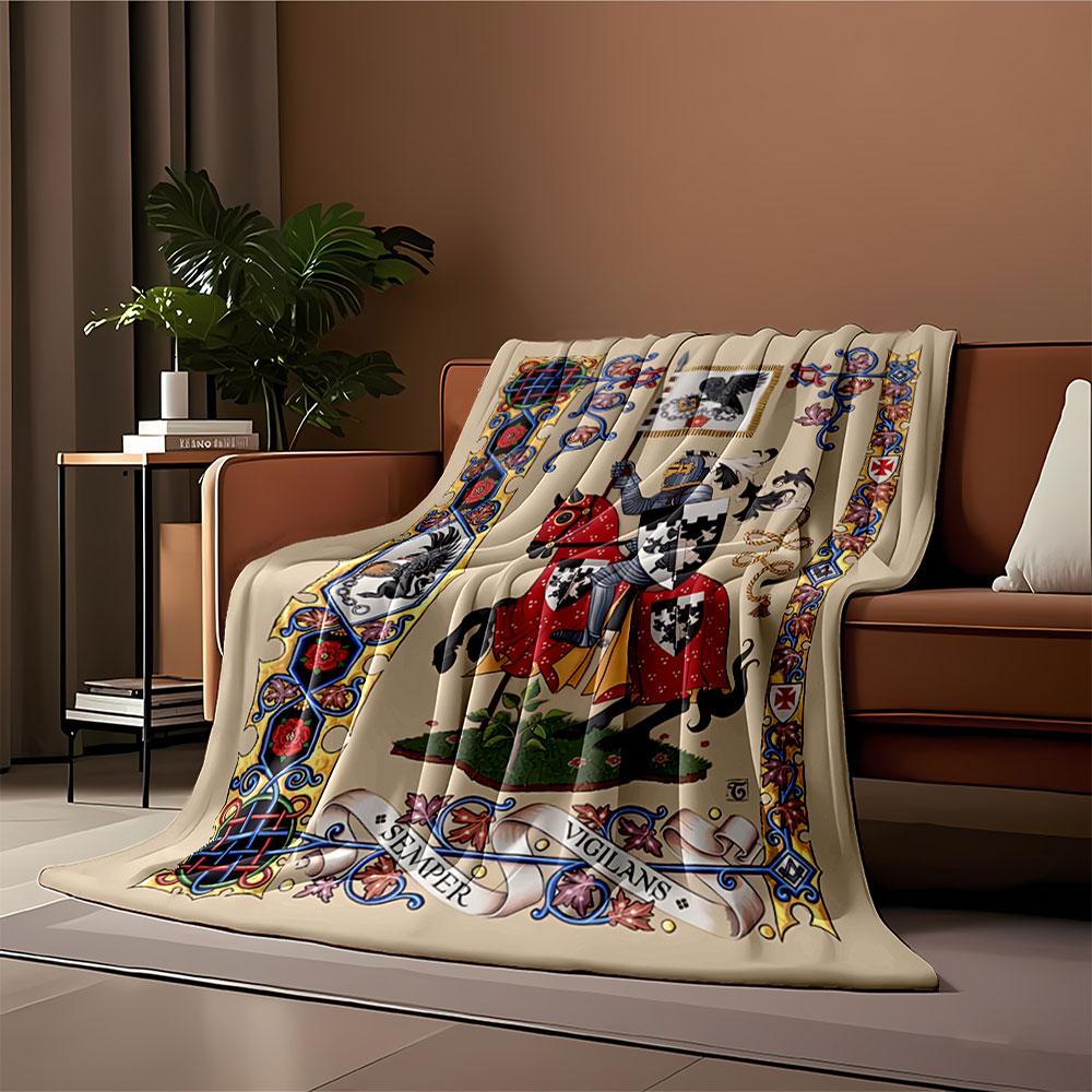 Medieval Knight Tapestry Blanket for all seasons blanket lunch break throw gift