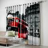 Red Bus London Street Scenery Local Color Window Curtains Scenic Curtains for Living Room Decorative Items Living Room
