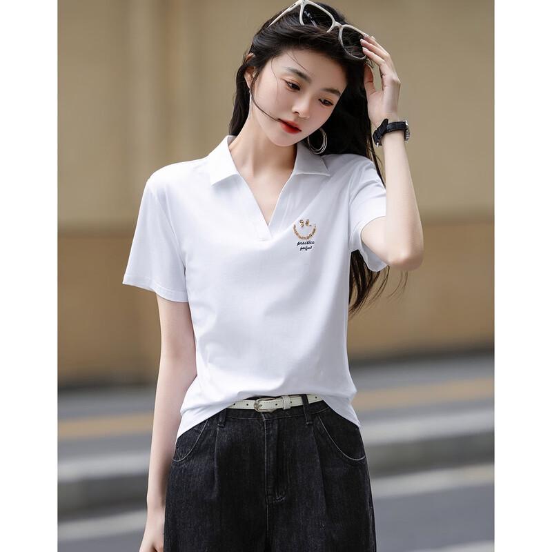 Demana Women's Embroidered Cat Polo T-Shirt