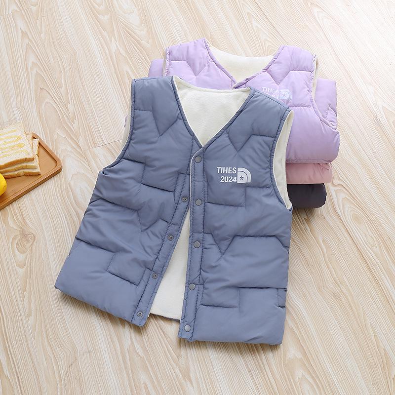 Korean Style Fleece-Lined Cotton Vest for Toddlers – Boys and Girls (Small To Large) Warm Autumn/Winter Clothing