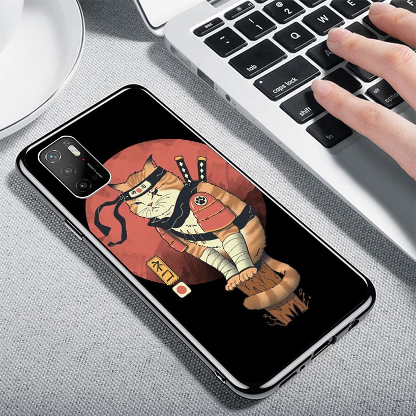 Ramen Sushi Samurai Tattoo Cat Phnoe Case for Xiaomi Poco X5 X6 X7 Pro X4 Gt F7 Ultra M8 M7 Redmi 15C 15 13C 13 12C 12 Unique Co