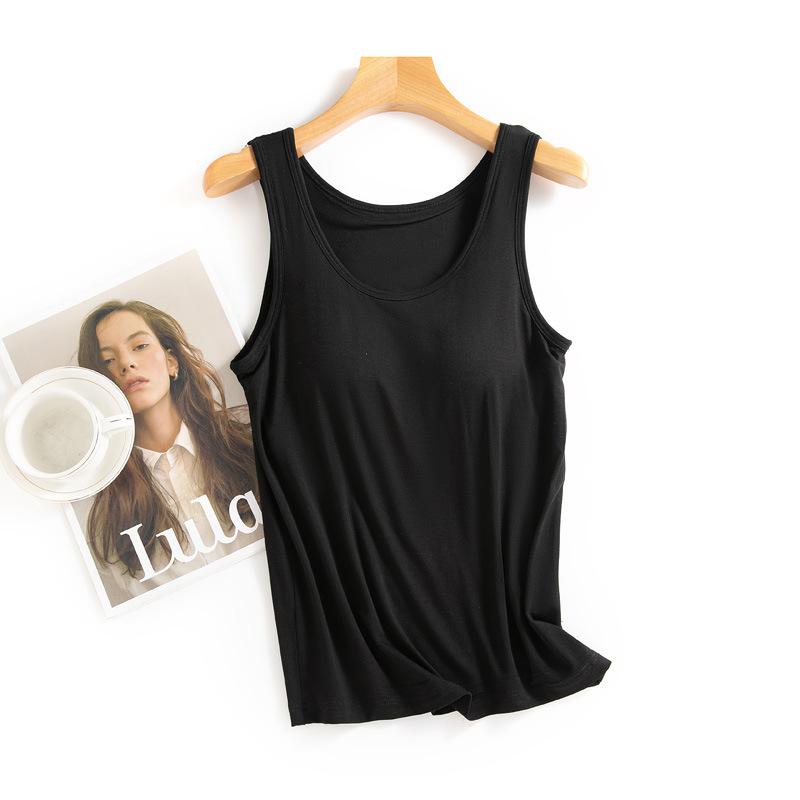 Summer Cool Feeling Loose Large Size Can Be Worn Outside with Chest Pad Integrated Fixed Cup Vest Women's Inner Chest Pad