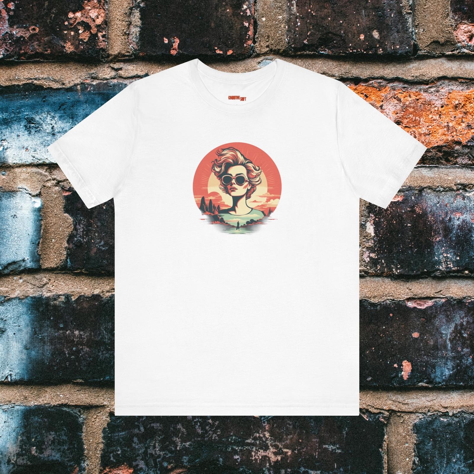 Sunglass Vogue - Sunset Reflections Art Tee, graphic tshirt, retro sunset glamor S разноцветный