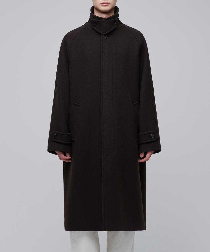 Musinsa Standard Manteau Balmacaan Surdimensionné en Mélange Cachemire [Marron Foncé]