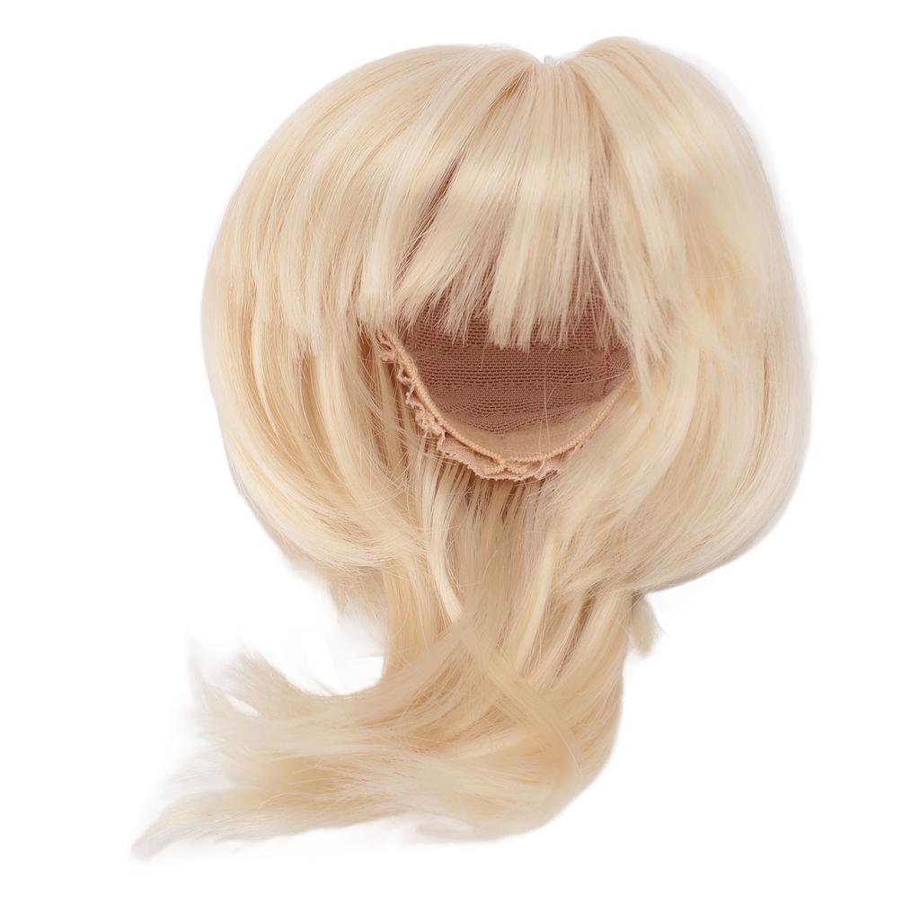 Doll Short Straight Wig Soft Comfortable Realistic 1 4 Doll Wigs Synthetic Hair for 18.5‑21cm Head Circumference Cream