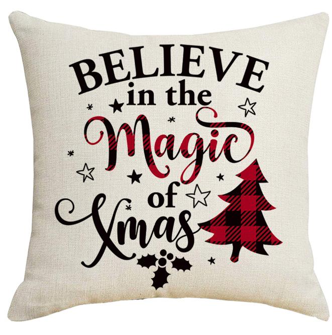 New Black and Red Plaid Elk Christmas Festive Pillowcase Christmas Tree Car Cushion Cover