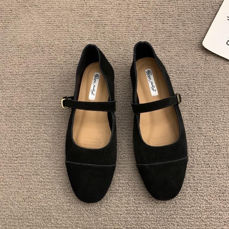 

Fashion Fashion Mary Jane Shoes Women s Flat Ballet Cow Suede Leather Green Vintage Loafers Casual Ladies Ballet Flats 35 чорний