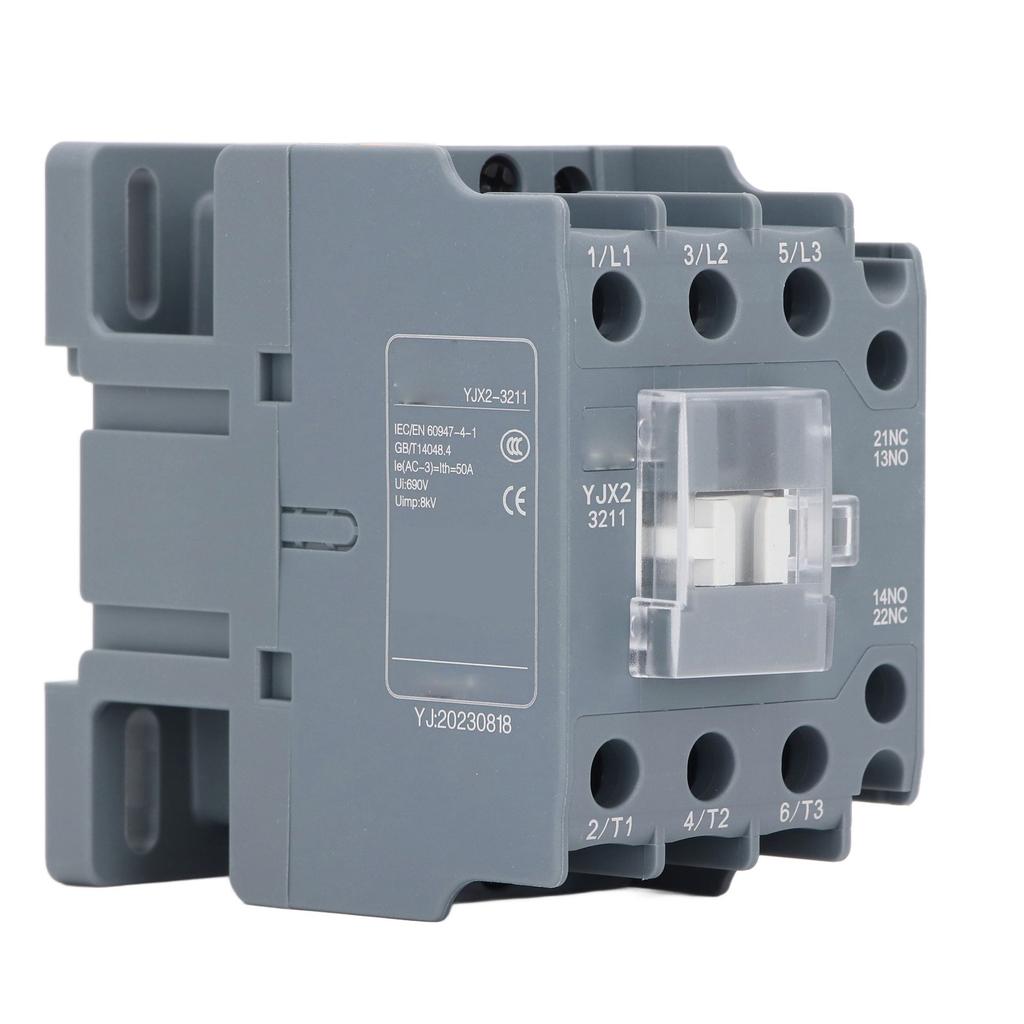 AC Contactor Copper Coil 3 Phase 1 NO 1 NC Silver Contact Circuit Switch Controller 32A 220V