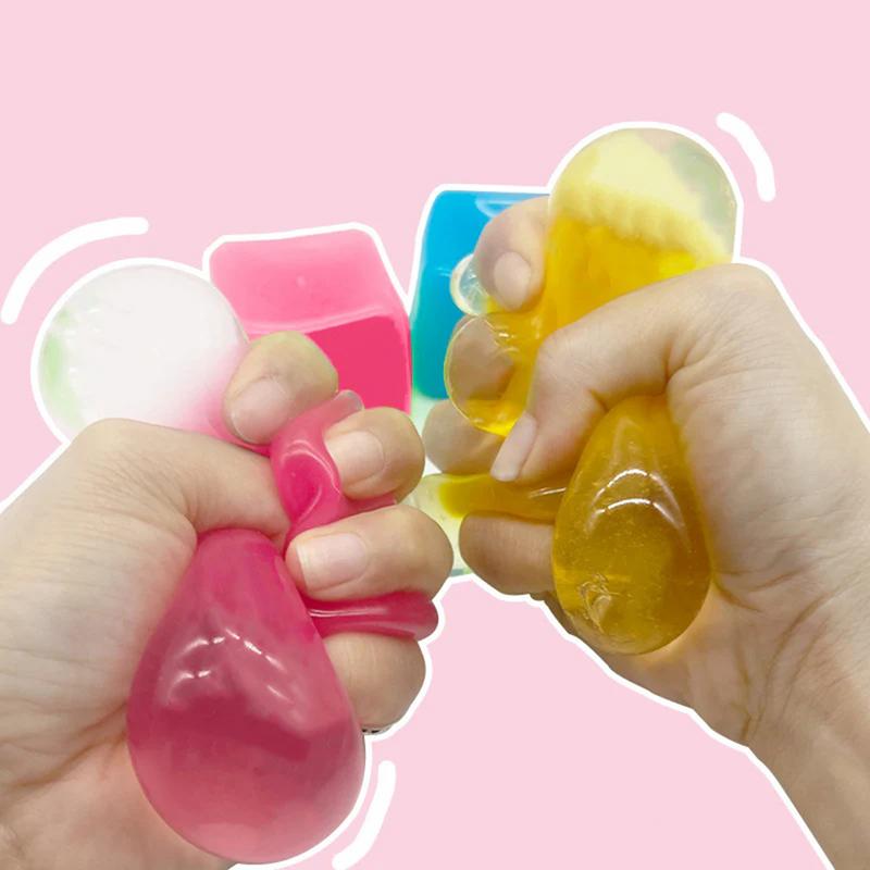 3Pcs Squishy Ice Cube Fidget Toy For Autism Anxiety ADHD Anti Stress Squeeze block Party Favors Gifts Kids And Adults