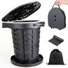 WC Pieghevole ad Altezza Regolabile con Sacchi per Rifiuti e Tasca Portaoggetti Portatile per Auto, Camper, Campeggio Realizzato in Materiale PP Retrattile e Pieghevole