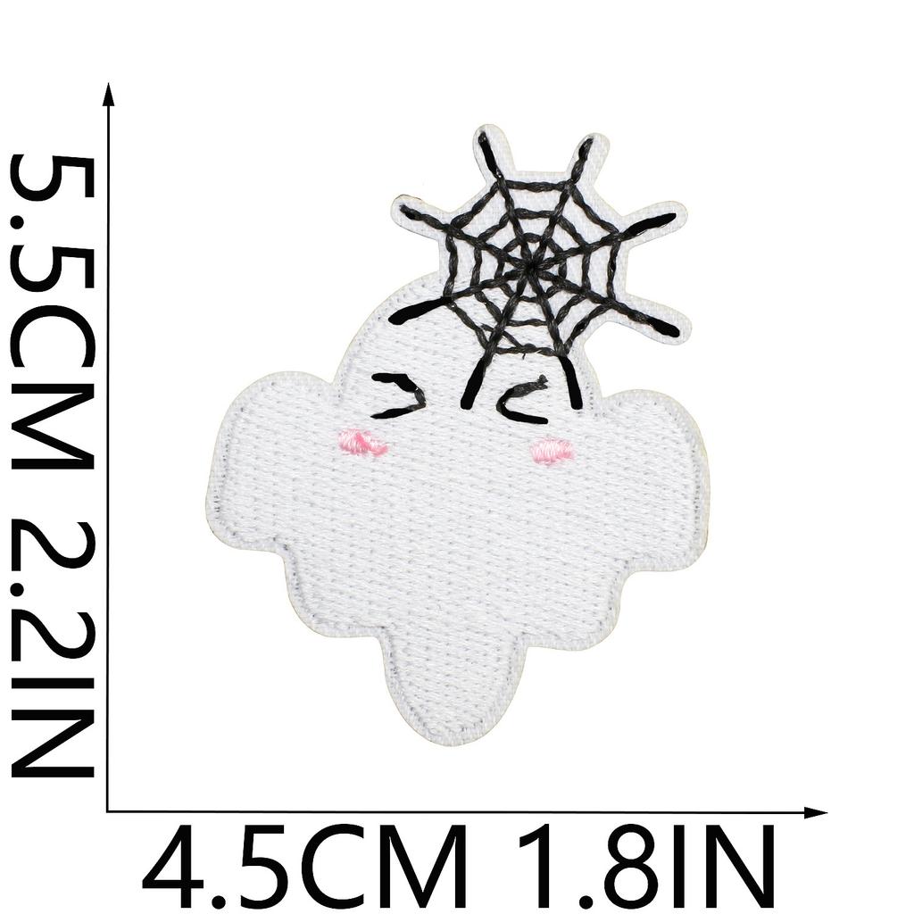 Ghost Embroidery Cloth Sticker Halloween Piao Ghost Patch Sticker Festive Atmosphere Dress Up Embroidery Label Pumpkin Spider Web