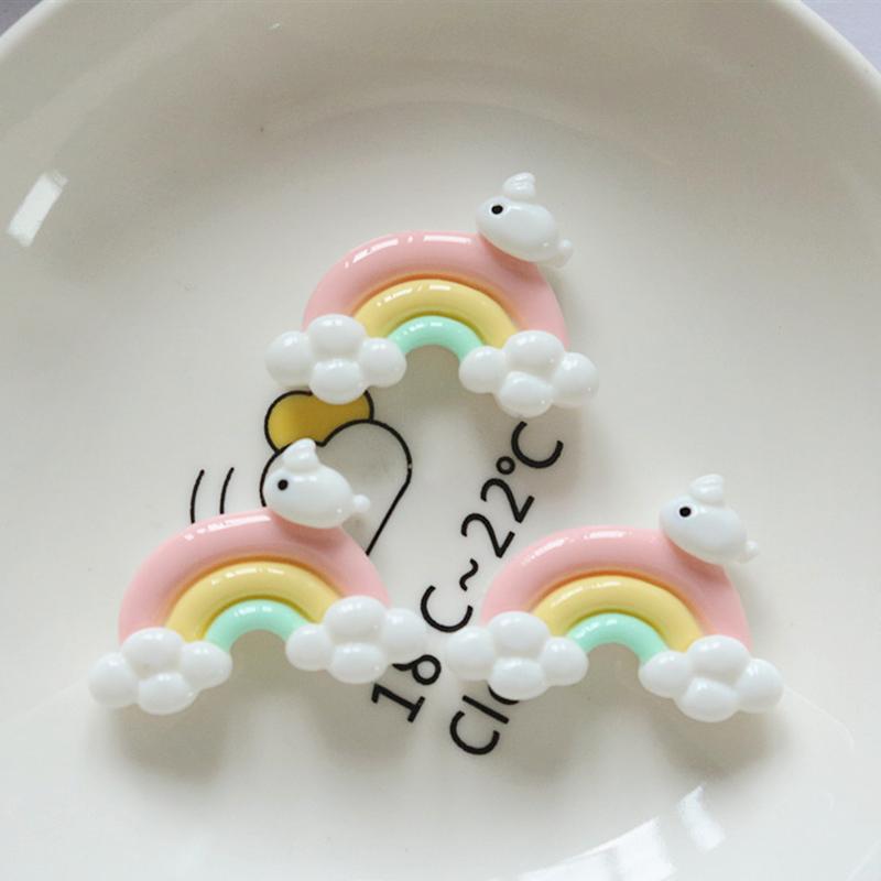 10 Pcs New Mini Cute Cartoon Unicorn, Rainbow, Ice Cream Resin Scrapbook Diy Jewellery Hairpin Decorate Accessories Craft A62