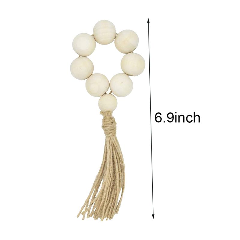 A84E-Set Of 18 Beaded Wood Napkin Rings With Table Setting Wedding Party Décor Accessories Napkin Holder Natural Style