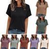 Women's 2025 Short Sleeve Crew Neck T Shirt Casual Loose Ribbed Knit Pullover Sweater Tops Summer Spring Outfits Gifts