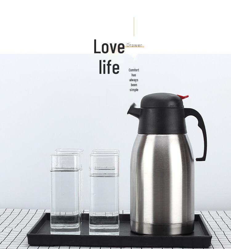 European Stainless Steel Insulated Kettle - Large Capacity Thermos for Hot Water and Tea