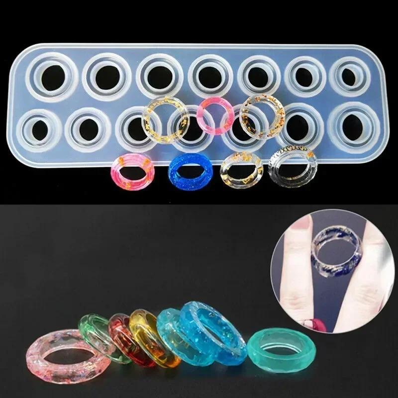 2024 Multiple DIY Handmade Making Ring Jewelry Silicone Mold Crystal Epoxy Mould Epoxy Resin Molds for Jewelry Making