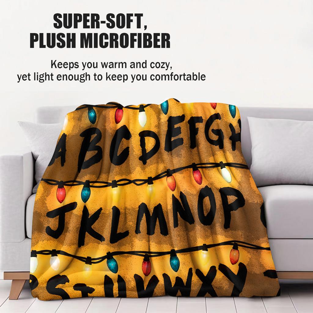 Anime Horror Theme Printed Cartoon Art Blanket Soft Warm Throw Blanket for Bed Bedroom Living Room Travel Picnic Movie Fans Gift