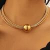 VIVILADY Retro Punk Multi-layer Magnetic Chain Sphere Necklace for Women Fashion Jewelry Minimalist Accessories Party