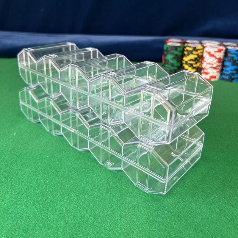 Pack of 4 Hexagonal Grid Chip H0lder Trays Acrylic 0rganizer for Poker Accessories