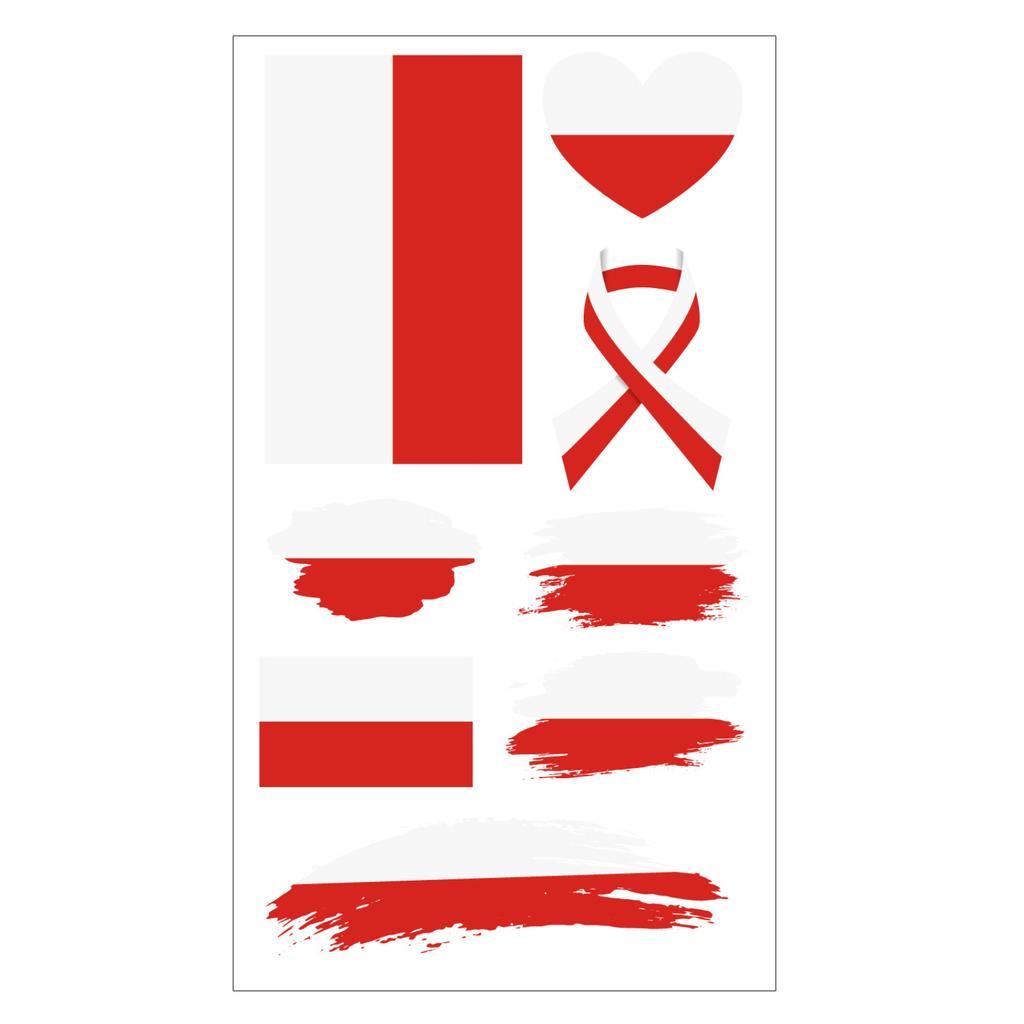 Flag Design Temporary Tattoos Set of Multiple Shapes for Events Parties Festivals and Sports Fans Temporary Tattoos