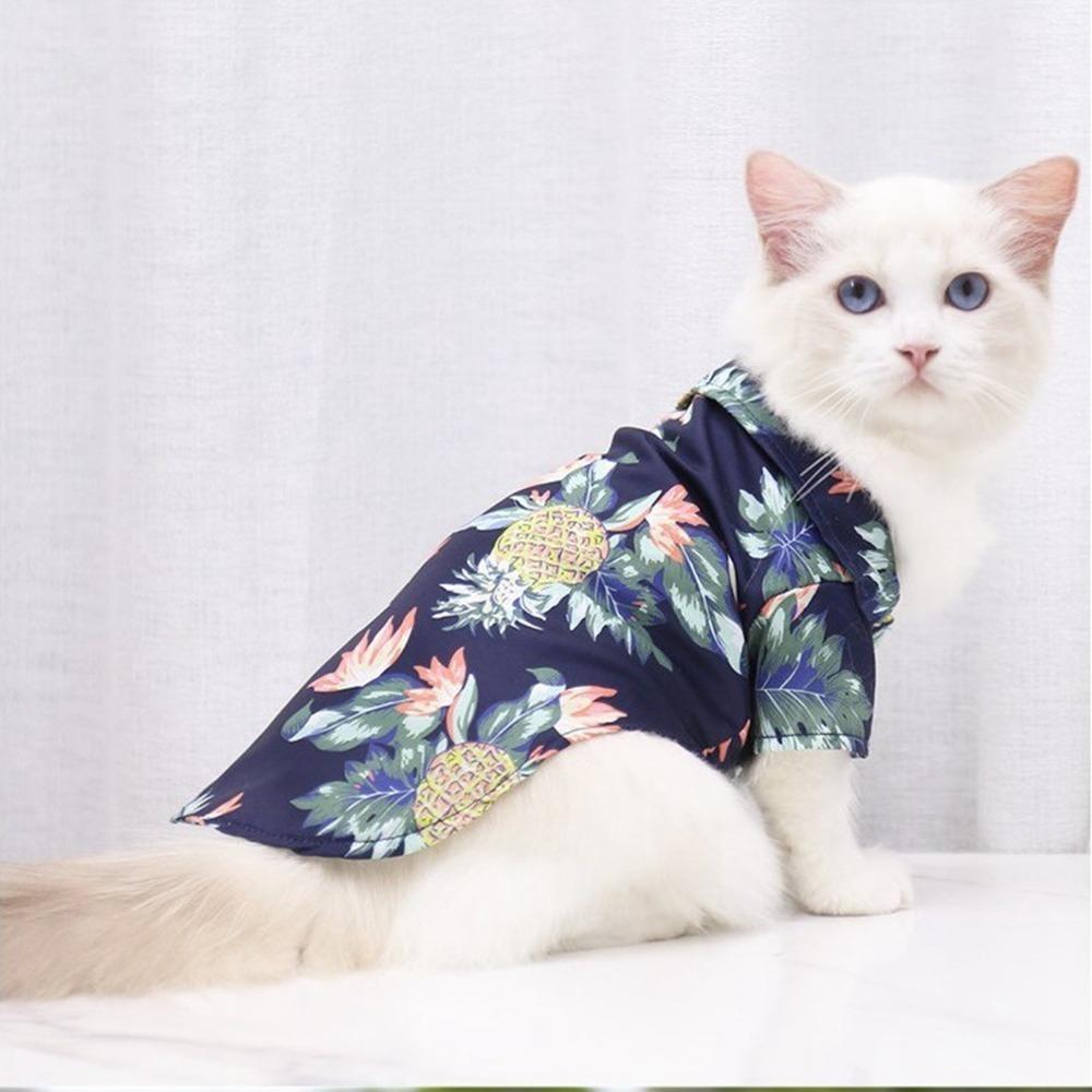Multi Sizes Dog Hawaiian Shirt Lightweight Pineapple Print Shirt Cat Shirt Outdoor Walking