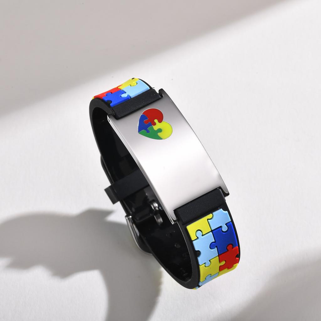 Gratis graveren Autisme Armbanden Voor Kinderen Meisjes Jongens, personaliseer Medische Armband, anti-verlies Niet-verbale Kinderen Noodgeval Sieraden