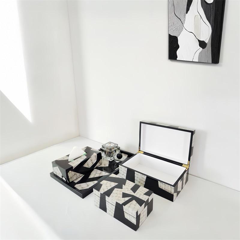 Nordic Minimalist Wooden Jewelry Box & Tissue Tray Decor for Bedroom/Living Room