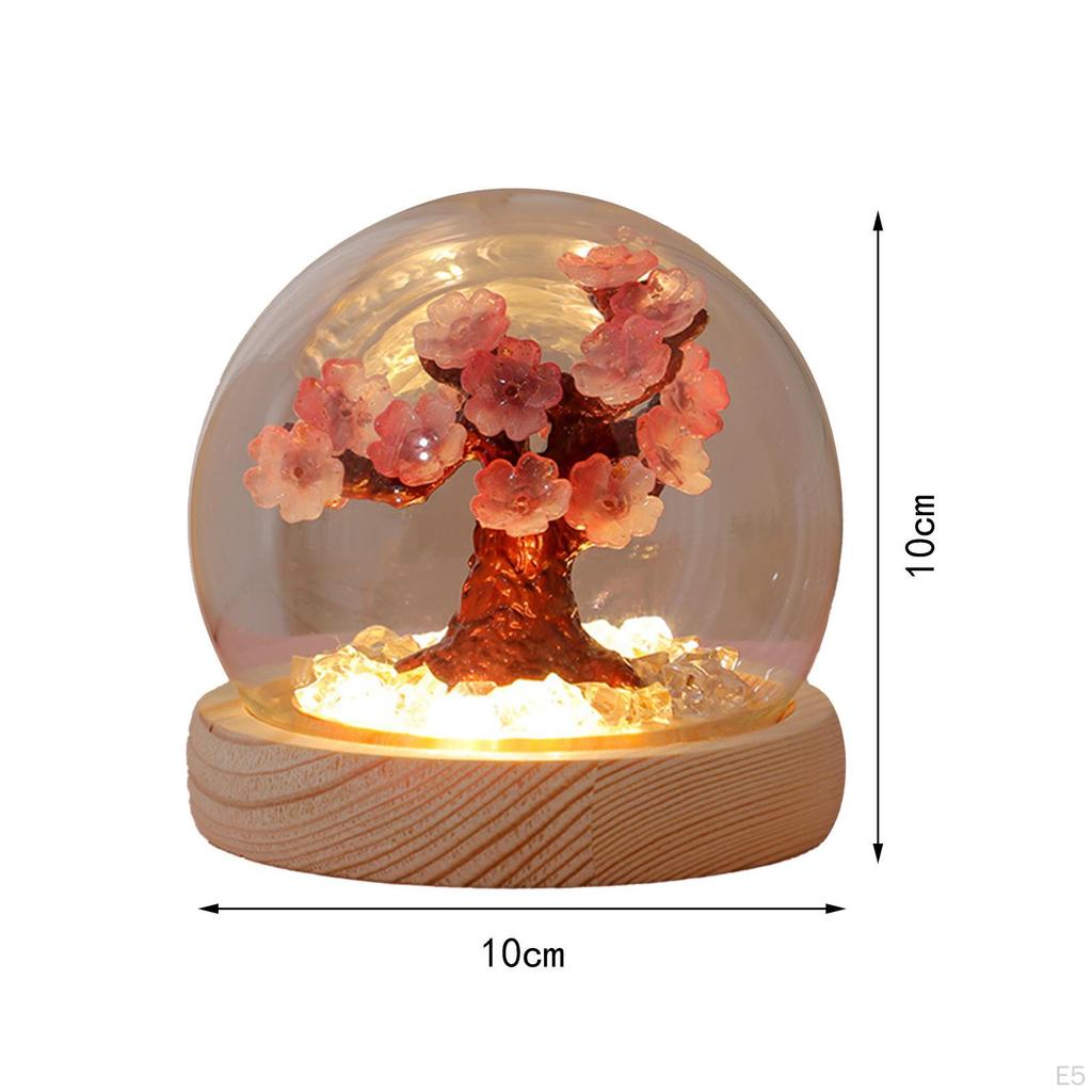 DIY Flower Bedside Lamp, Lamp with Dome Lighted Ambient Light, Desktop Ornament, Material