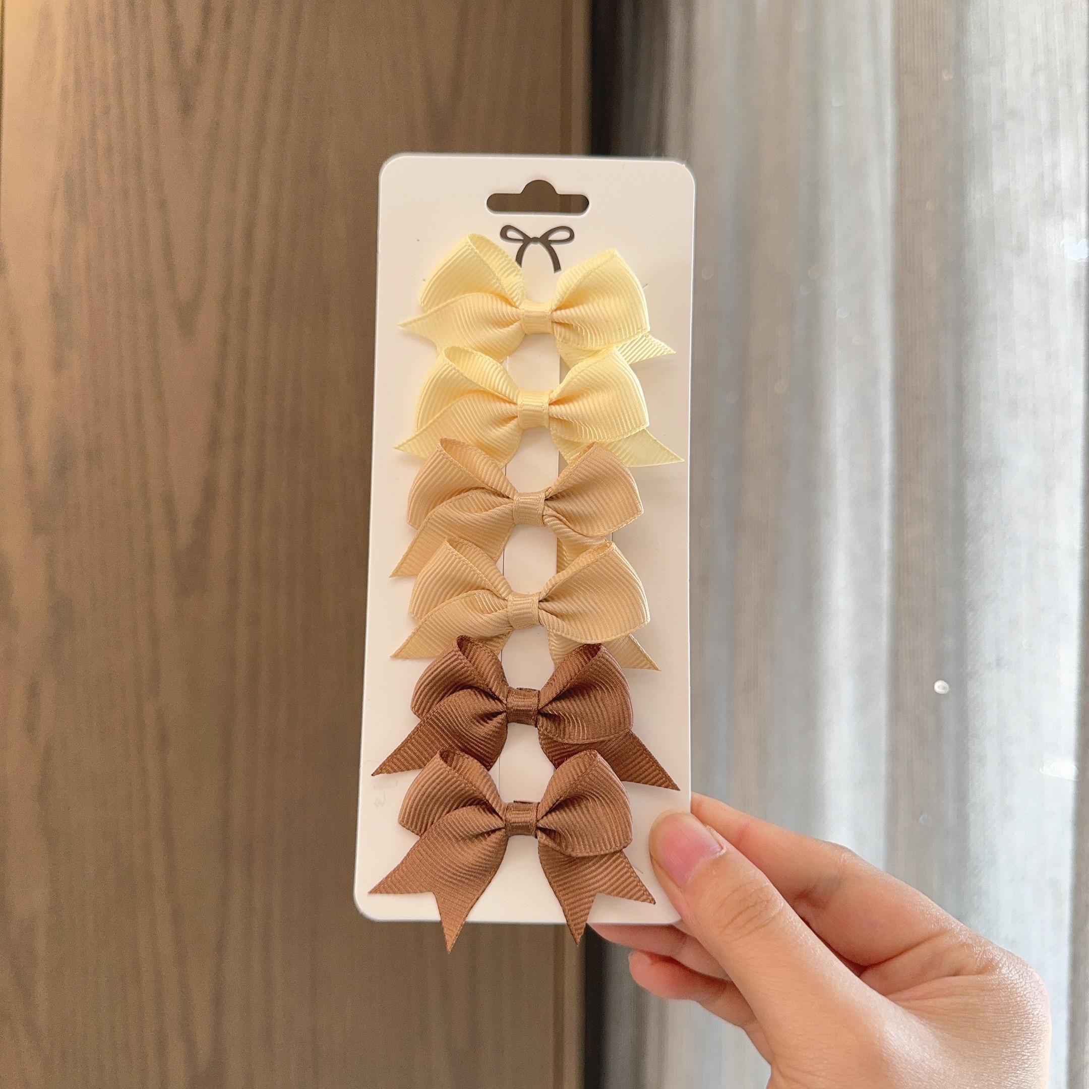 

6 шт./набор Новые милые однотонные ленточные банты заколки для волос для маленьких девочек Ручной работы банты заколка-автомат головной убор Детские аксессуары для волос