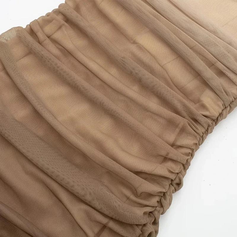 Women's Gradient Printed Tulle Halter Midi Dress Fashion Sexy Backless Spaghetti Strap Dress Summer Party Slim Dresses