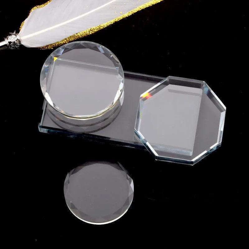 1 Stück Glas-Nagelfarbpalette für Gel-Lack Palette Misch-Zeichenplatte Pad Maniküre-Nagelkunst-Display Regal