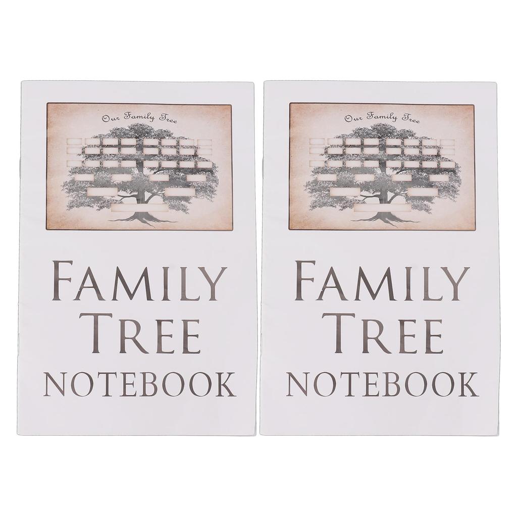2Pcs Family Tree Notebook 16 Pages Double Sides Family History Record Book Workbook for Family Office Stationery