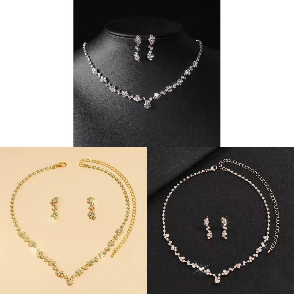 Fashion Jewelry Set With Dazzling Water Diamond For Brides And Women