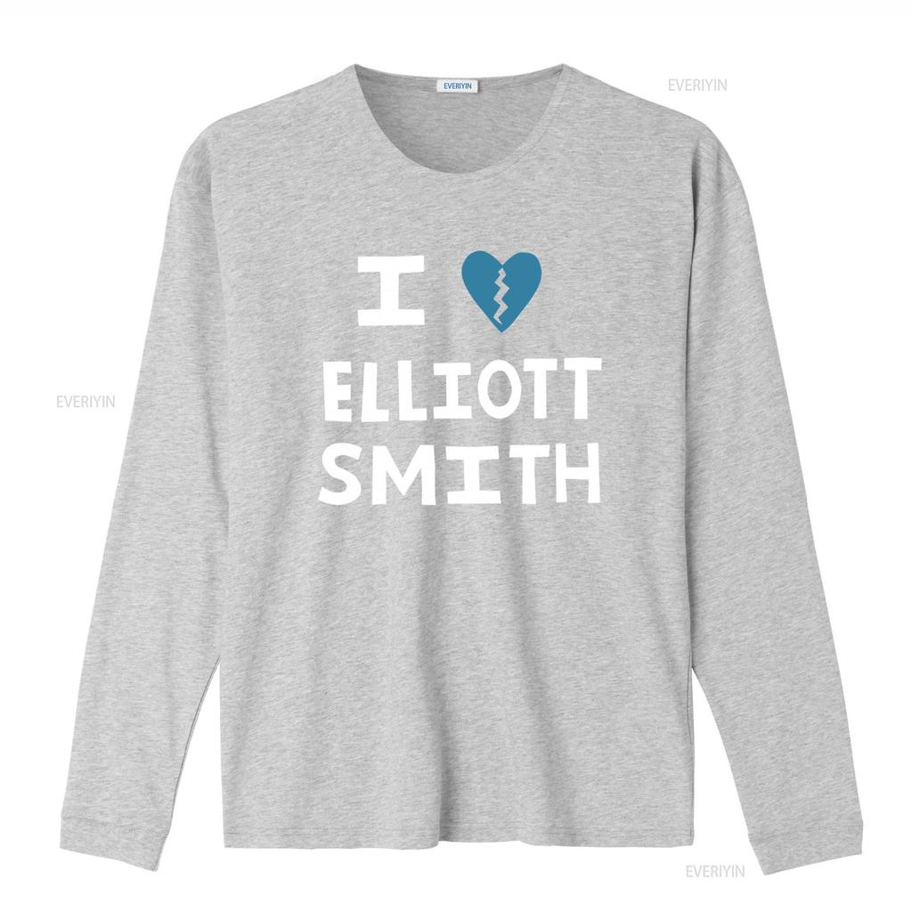 I Love Elliott Smith Album Music Retro Black T Shirt Perfect for Fans vintage Washed Versatile Stretched Comfortable
