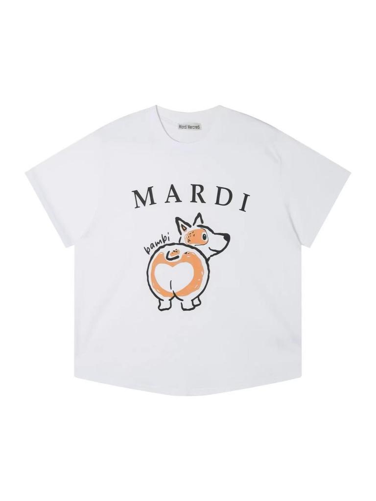 Korean Christmas Limited Edition Corgi Puppy Loose Casual Round Neck Top