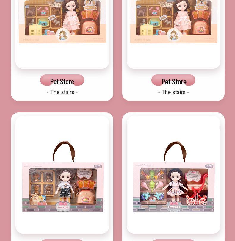 Princess Doll Gift Box Set: Dress-Up Barbie Doll Toys for Girls