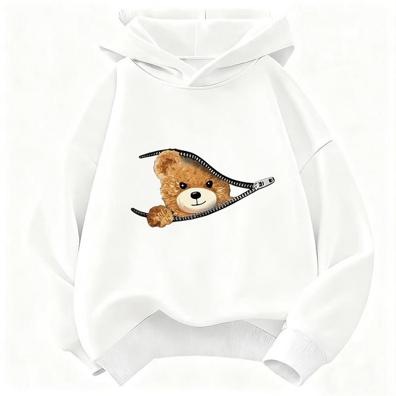 Boys Girls Hooded Sweatshirt Breathable Light Weave Comfort Fit For Playground And Weekend Hangout